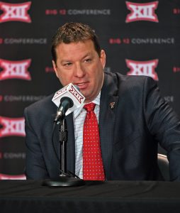 Oct 25, 2016; Kansas City, MO, USA; Texas Tech Red Raiders head coach Chris Beard address the media during the Big 12 Basketball Media Day at the Sprint Center. Mandatory Credit: Peter G. Aiken-USA TODAY Sports