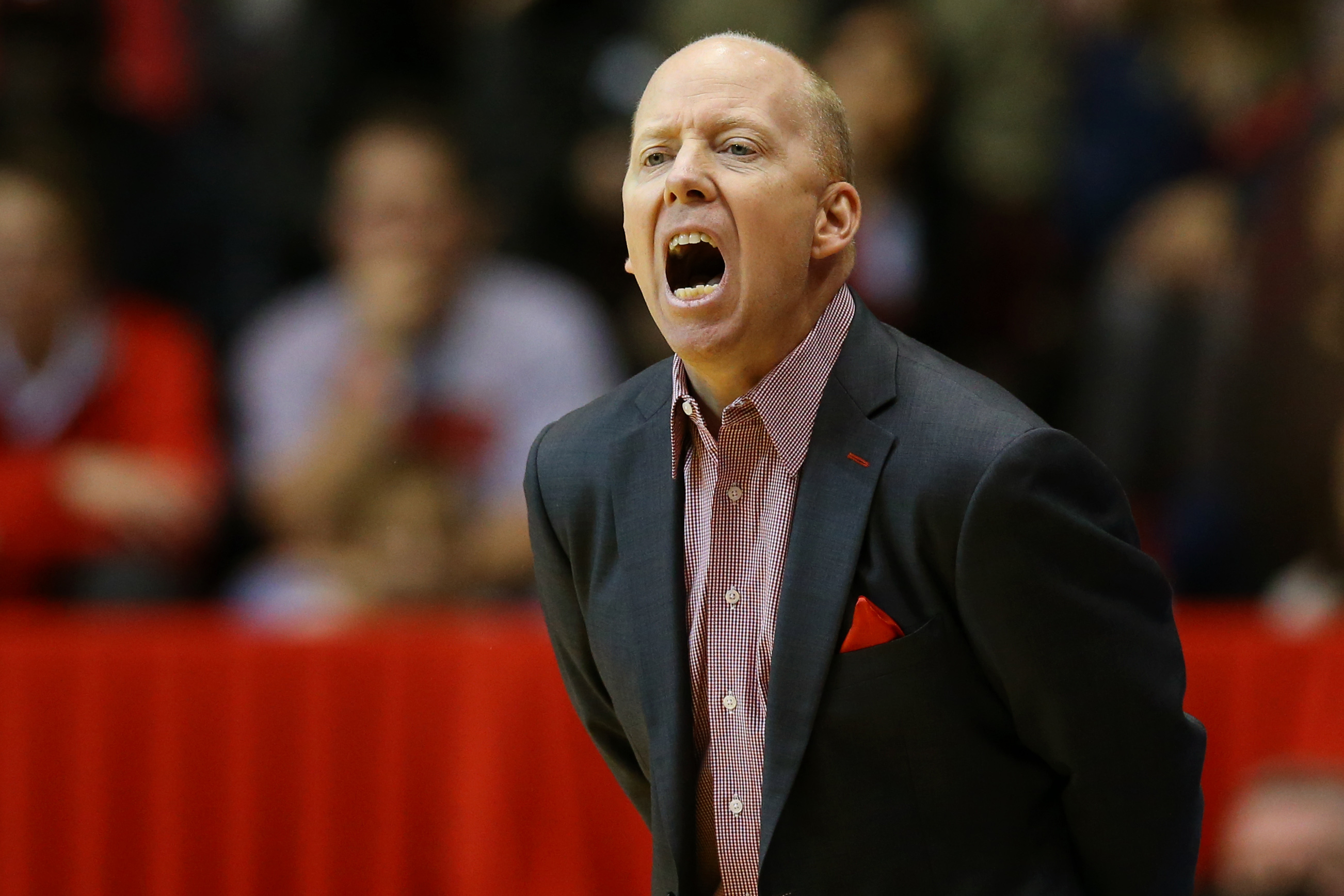 Nov 26, 2016; Cincinnati, OH, USA; Cincinnati Bearcats head coach Mick Cronin reacts from the bench against the Lipscomb Bisons in the first half at Fifth Third Arena. Mandatory Credit: Aaron Doster-USA TODAY Sports