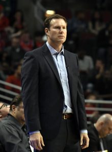 Nov 4, 2016; Chicago, IL, USA; Chicago Bulls head coach Fred Hoiberg watches the game against the New York Knicks during the first quarter at the United Center. Mandatory Credit: David Banks-USA TODAY Sports