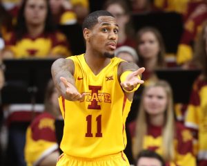 Nov 11, 2016; Ames, IA, USA; Iowa State Cyclones guard Monte Morris (11) looks to the officials for a call against the Savannah State Tigers at James H. Hilton Coliseum. The Cyclones beat the Tigers 113-71. Mandatory Credit: Reese Strickland-USA TODAY Sports