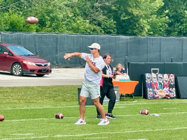 Former ISU star QB Brock Purdy gets “choked up” while leading first youth camp in Ames