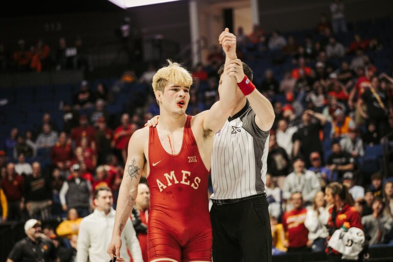 MJ Gaitan finishes in third place at the Big 12 Wrestling Championships