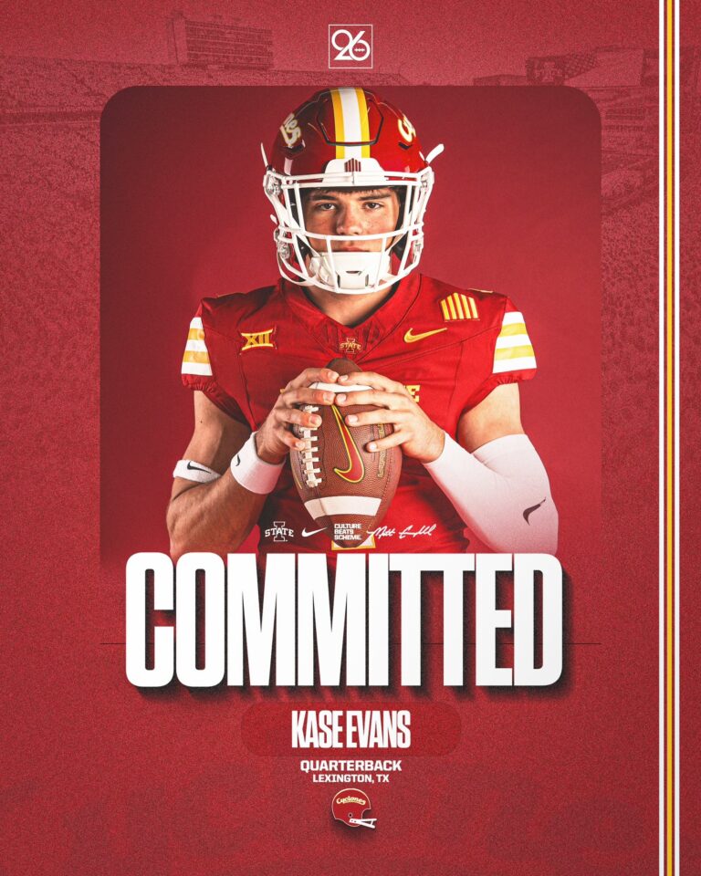 Iowa State earns commitment from 2026 QB Kase Evans