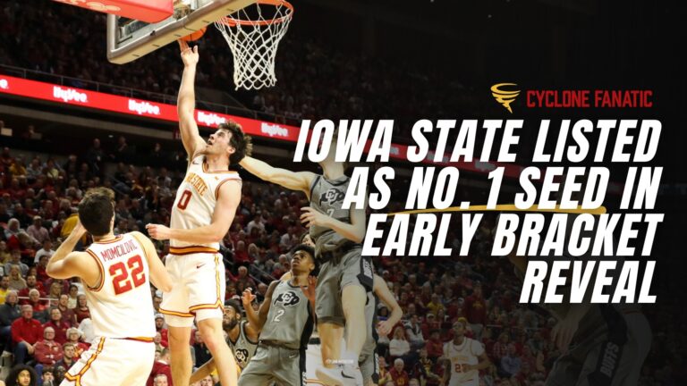 Iowa State listed as final No. 1 seed in NCAA early bracket reveal